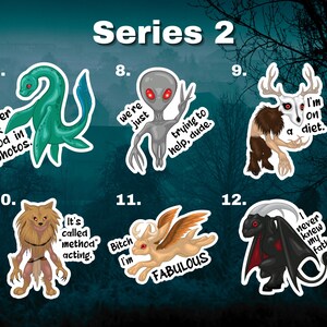 Funny Cryptid Sticker Pack: Goth Creepy Monster Decals - Etsy