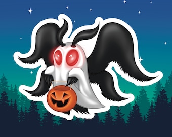 Mothman Halloween Sticker: Spooky Cryptid Vinyl Decal