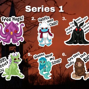 Funny Cryptid Sticker Pack: Goth Creepy Monster Decals - Etsy