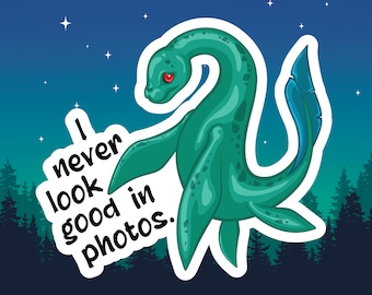Sticker Nessie Cryptid, sticker vinyle imperméable monstre du Loch Ness, cryptozoologie mignon monstre marin drôle, stickers bouteille d'eau Cryptidcore