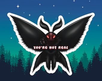 Mothman Sticker: Spooky Halloween Cryptid, Waterproof Vinyl Decal