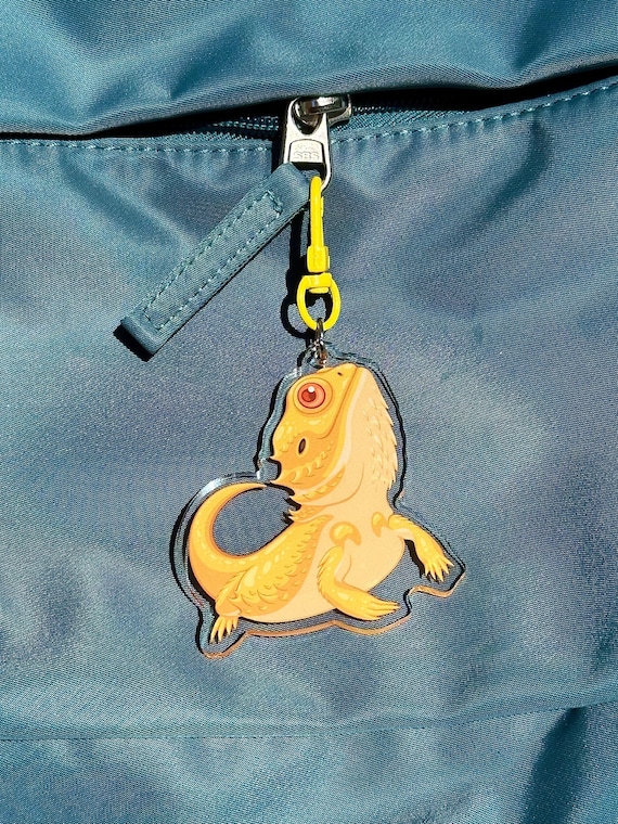 Cute Bearded Dragon Keychain Gifts For Reptile Lovers! Cute Unique Double-Sided Acrylic Charm Exotic Pets