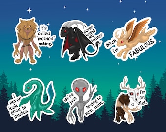 Misunderstood Cryptids VALUE PACK 2 / Funny Cryptid Stickers / Mini Sticker Sheet / Cryptidcore / Paranormal Creatures / Cute Creepy Sticker