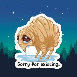 Funny Squonk Cryptid Sticker Crying / Cryptidcore / Paranormal Creatures / Cute Creepy Sticker/ For Water Bottles, Laptops, and Journals