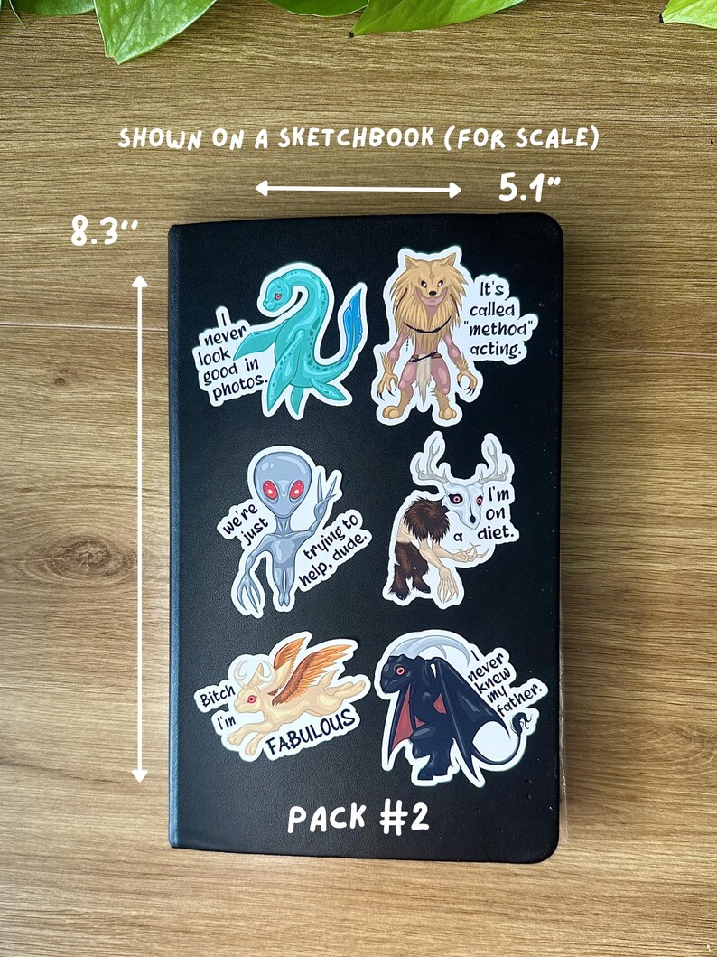 Misunderstood Cryptids Mini Sticker Sheets / Funny Cryptid Stickers ...