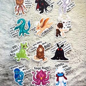 Funny Cryptid Sticker Pack: Goth Creepy Monster Decals - Etsy