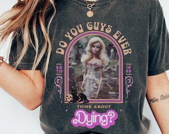 Halloween Existential Crisis Shirt, Think About Dying TShirt, Spooky Pink T-Shirt, Depressed Quote Pullover, Come On Gothic Tee, Skeleton