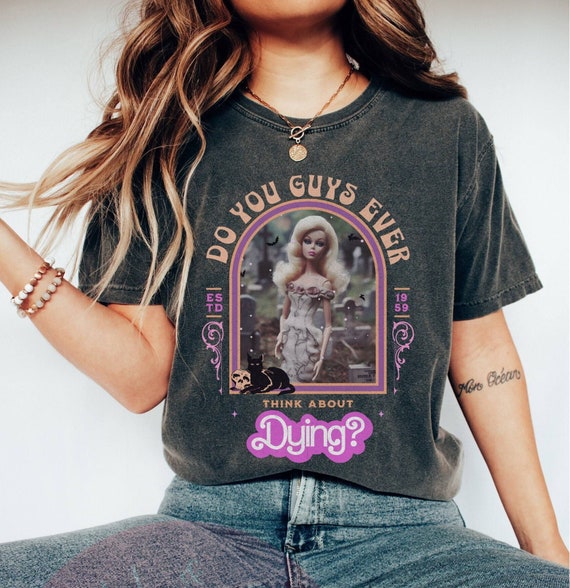 Halloween Existential Crisis Shirt, Think About Dying TShirt, Spooky Pink T-Shirt, Depressed Quote Pullover, Come On Gothic Tee, Skeleton