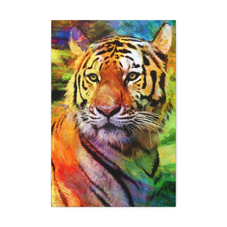 Bengal Tiger Canvas Wall Art Design, Tiger Digital Canvas Art, Print Decor for Home & Office