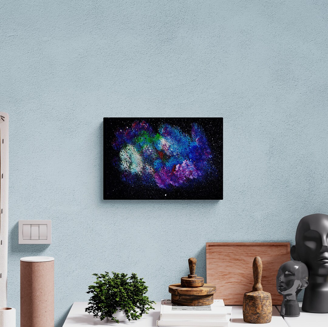 Purple Nebula Painting Printable Space Inspired Abstract Art Colorful ...