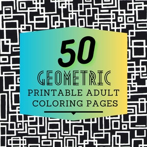 50 Geometric Adult Coloring Pages Printable Coloring Bundle Abstract Coloring Pages Relaxing Coloring Pages Groovy Wacky Coloring Pages