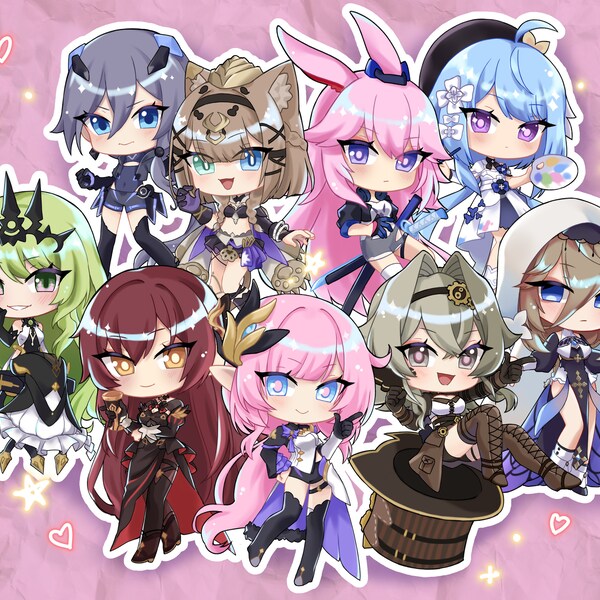 Honkai Impact 3rd Chibi Flame Chasers Stickers