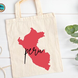 Karte von Peru Canvas Tote Bag