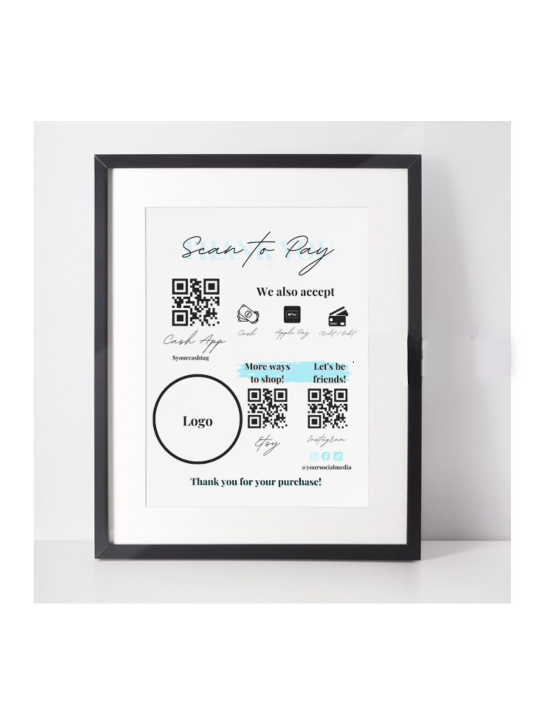 Editable Qr Permit Scan Editable QR Scan to Pay Sign - Etsy
