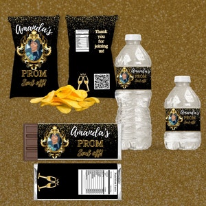 Prom Chip Bag Water Bottle Label Chocolate Bar Wrapper Digital Download Template