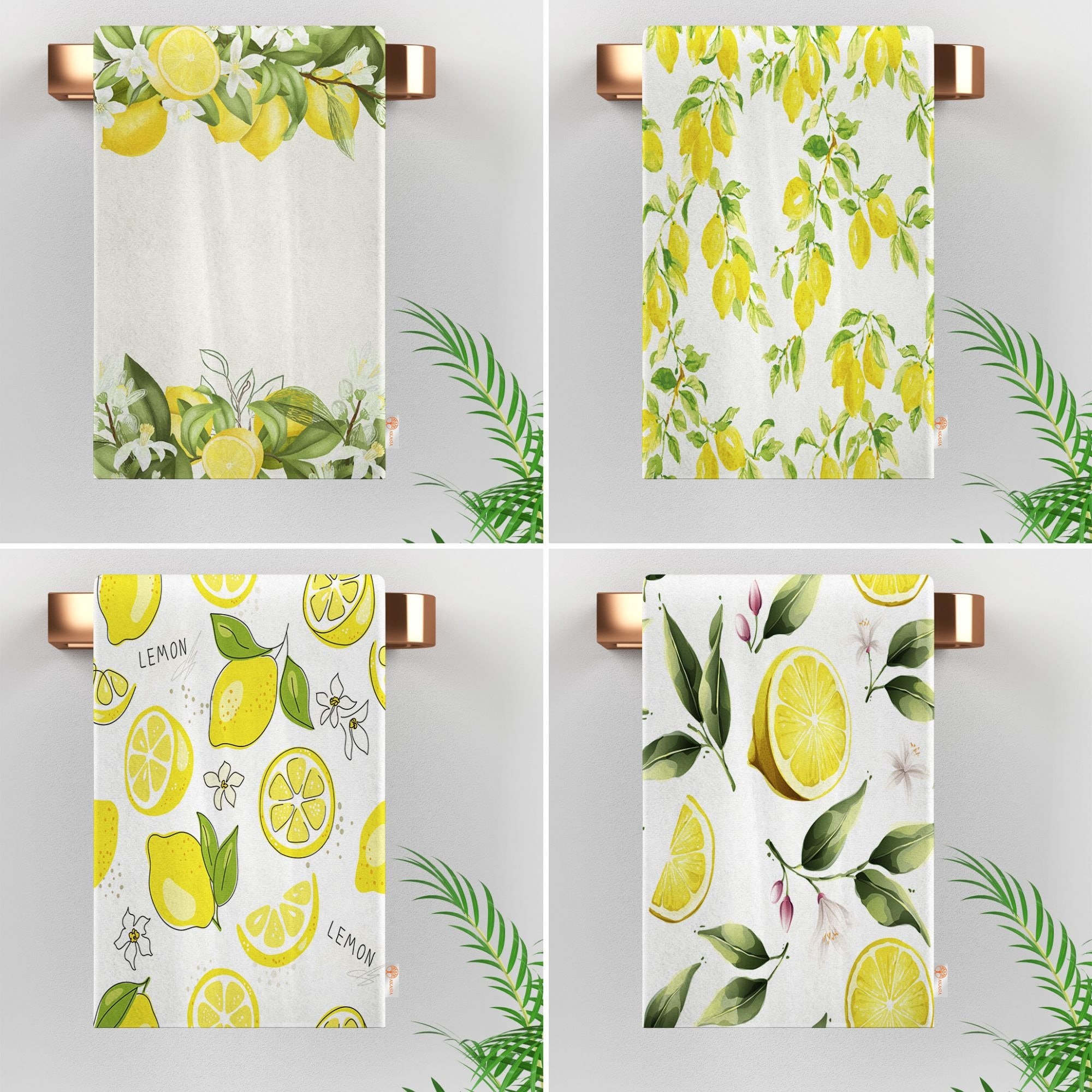 KOALAND Flour Sack Towels, Set of 3 Oversized Tea Towels for Kitchen with  Printed Lemon Designs, 100-percent Cotton, Cute Kitchen Towel Set, Lemon