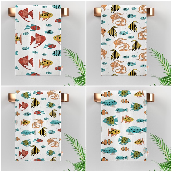 Fish Hand Towels Etsy