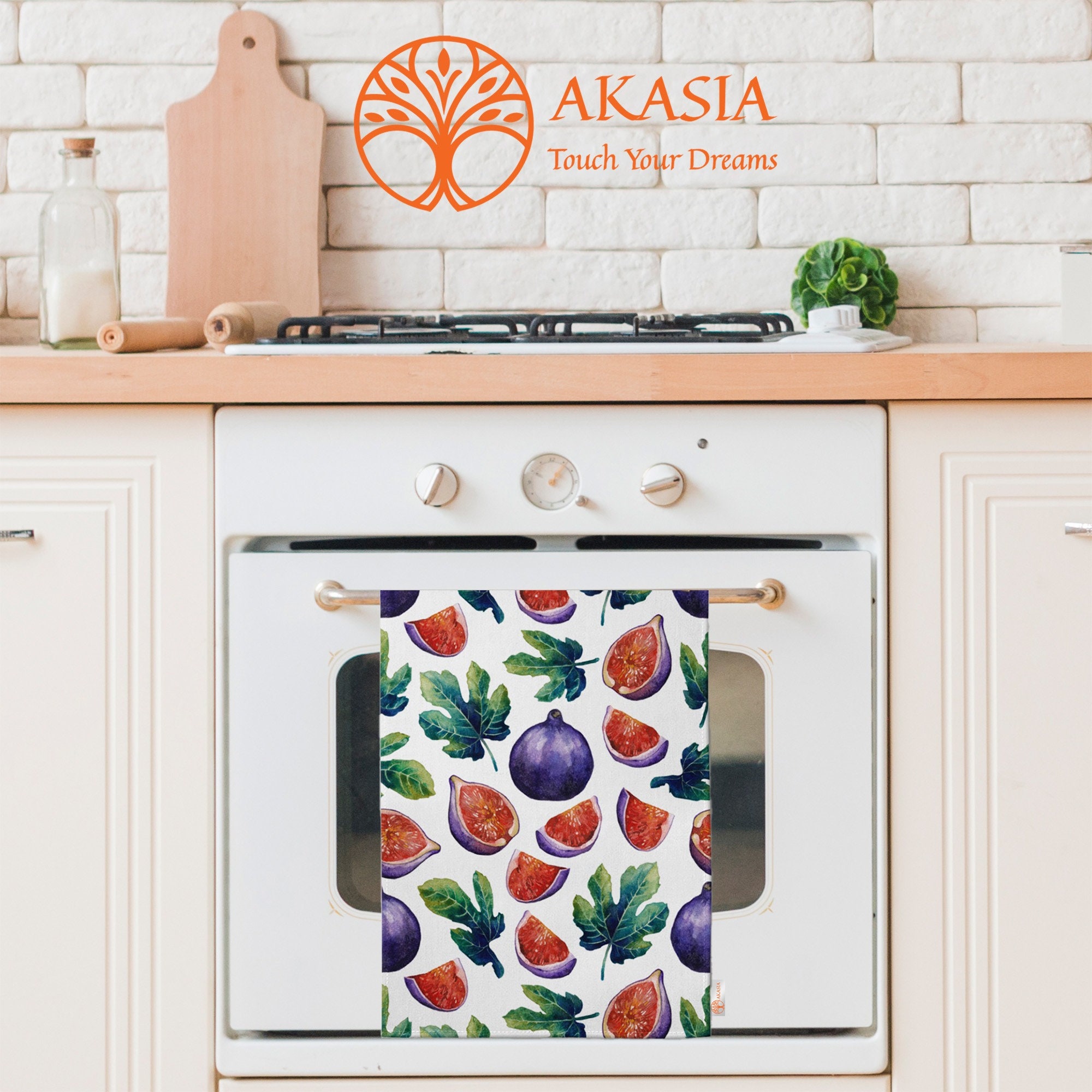 Fruit Kitchen Towelfig, Apple Print Towelfloral Dishclothpomegranate ...