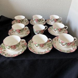 Nikko Precious Fine Tableware Japan Coffee or Teacup and Saucer Set. 8 Cups and 9 Saucers. Beautiful set. Reduced. Free Shipping
