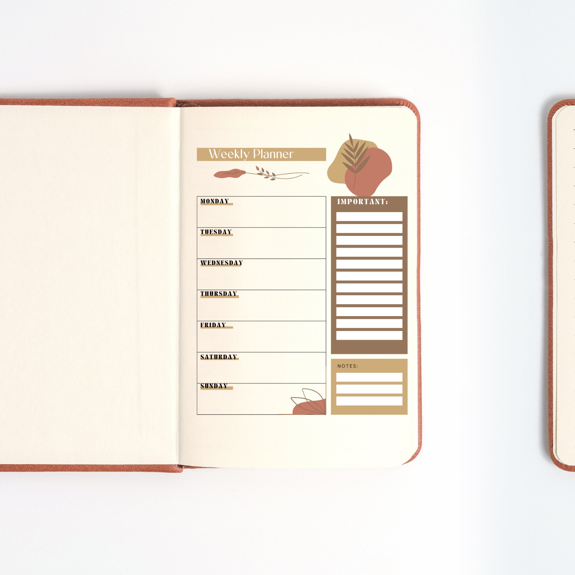 Weekly Planner Printable Weekly Planner PDF Week Plan Print Earth Tone ...