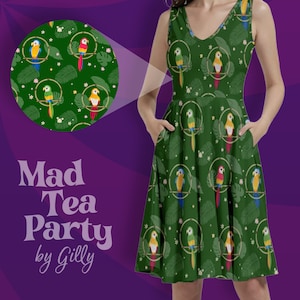 Enchanted Tiki Room Cap Sleeve Midi Dress With Pockets Etsy