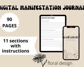 Manifestation Journal Digital Law of Attraction Spiritual Journal for Women Affirmation Notebook Manifesting Journal Prompts 369 Journal