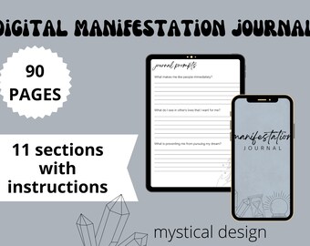 Digital Manifestation Journal Gratitude Journal for Women Affirmation Journal Mindfulness Journal Digital Manifest Notes Guided Journal