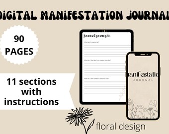 Digital Manifestation Journal Gratitude Journal for Women Affirmation Journal Mindfulness Journal Digital Manifest Notes Guided Journal