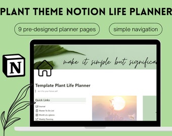 Notion Life Planner Template Notion Planner Downloadable Planner Template Notion Template Personal Productivity Planner Aesthetic Planner