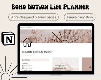 Notion Template Personal Work from Home Planner Notion Life Planner Template Notion Dashboard Minimalist Planner Goal Planner Home Planner