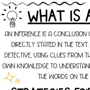 Inference Anchor Chart, Bulletin Board, Reading Informational Text ...
