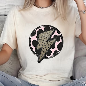 Beleuchtung Bolt Retro PNG Cheetah Print PNG Design Sublimation Sofortiger digitaler Download PNG-Dateien