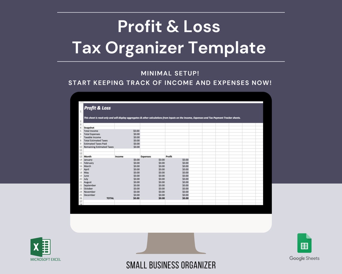 Profit & Loss Tax Organizer Template for Small Businesses Etsy Profit & Loss Tax Organizer Template for Small Businesses Etsy