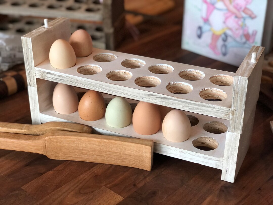 Egg Holder Wood Egg Holder Stackable Egg Holder White Egg Etsy