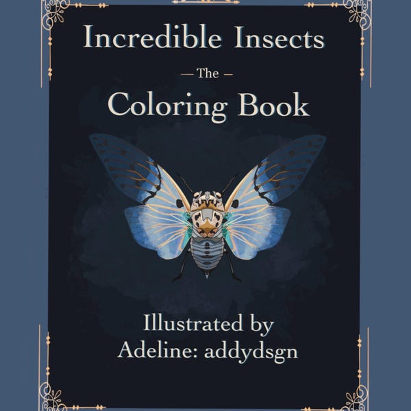 Insects Coloring Book: 20 Unique Adult Pages