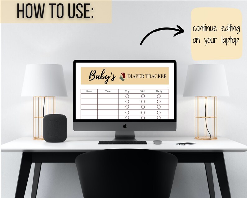 Diaper Log Printable, Editable Baby Diaper Tracker PDF, Daily Diaper