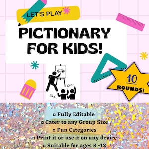 子供向けのピクショナリー ゲーム | グループ サイズに合わせて完全に編集可能なバージョン | 家族で絵を描いて推測するゲーム | 教室で楽しめるクリスマス ゲーム | パワーポイント