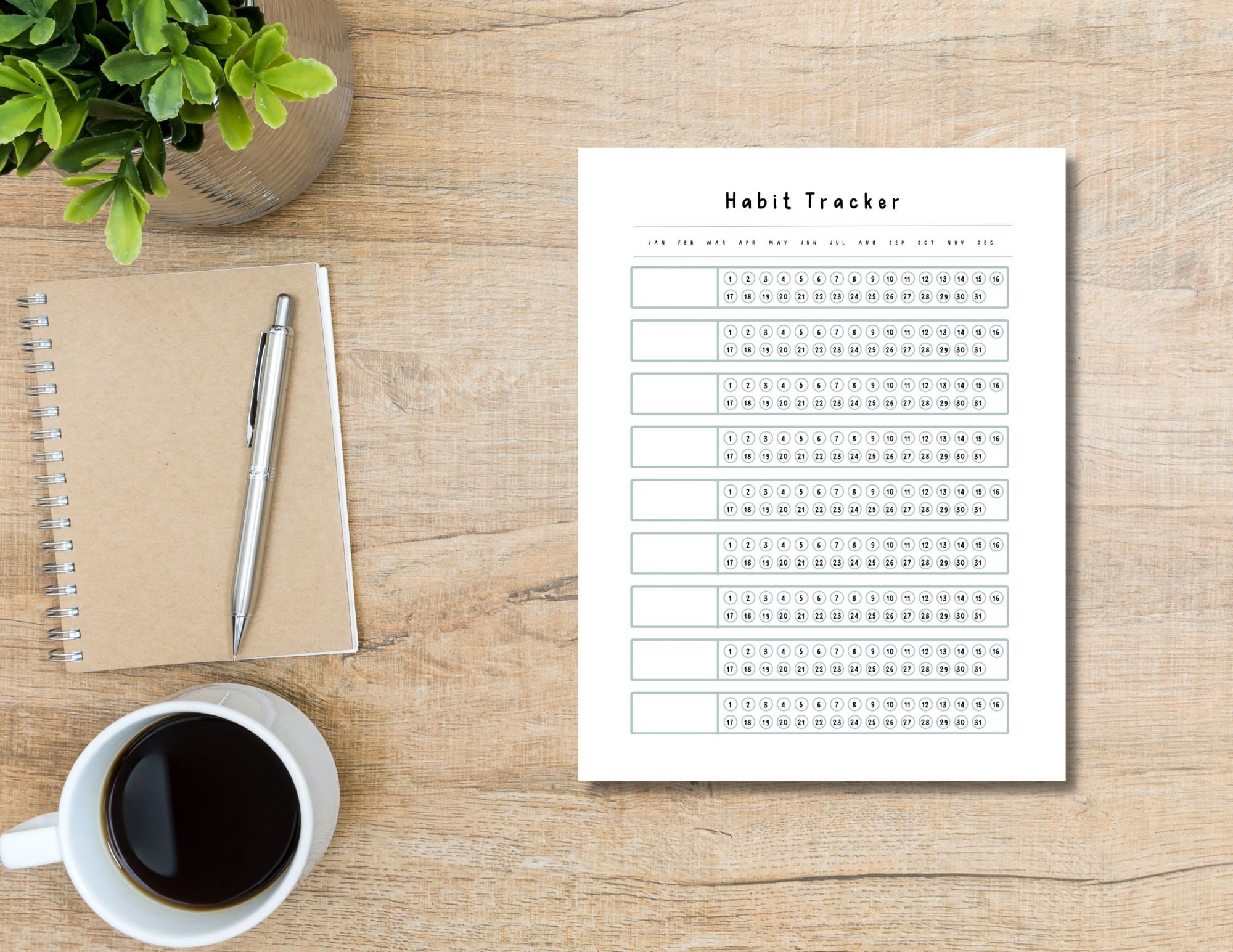Monthly Habit Tracker| A4, A5 and Letter | Instant Download ...