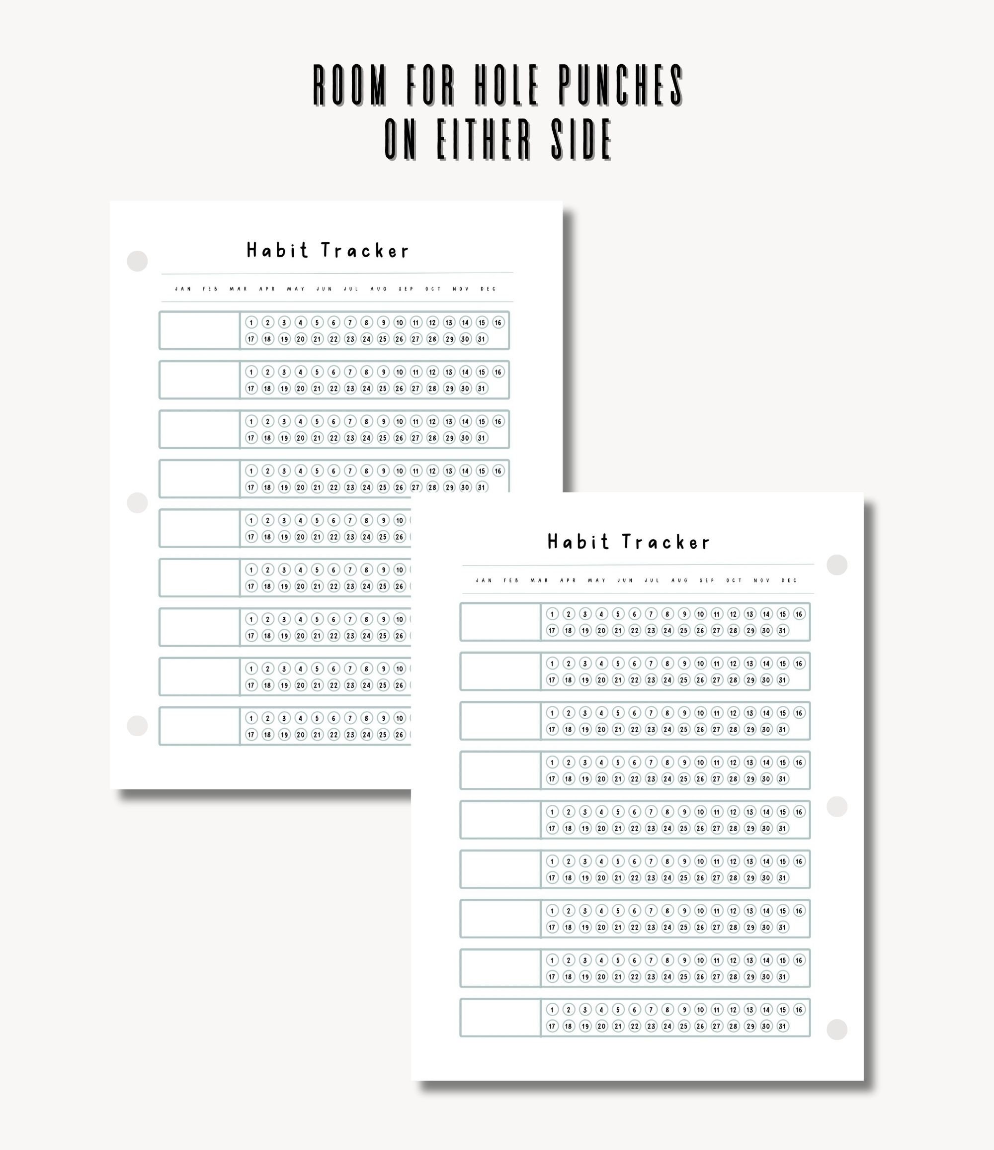 Monthly Habit Tracker| A4, A5 and Letter | Instant Download ...