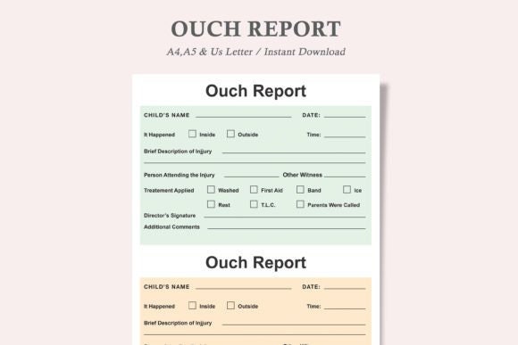 Ouch Report Template - Etsy