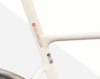 2x Personalized Name Decal by SancraftsCo, Cyclist Name and Flag Waterproof Vinyl Sticker for Bicycle, Perfect Personalized Gift for Him