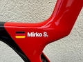 2x Personalized Name Decal by SancraftsCo, Cyclist Name and Flag Waterproof Vinyl Sticker for Bicycle, Perfect Personalized Gift for Him