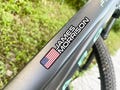 4x Personalized Bike Name and Flag Waterproof Sticker for boyfriend, husband, cyclist, bicycle, bike, mountain bike, kids bike product logo