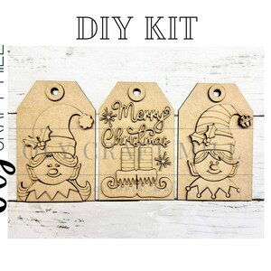 DIY Elf Gift Ornament Tags & Gift Card Holders / Christmas Gift Card Holder / Wood Decor / Christmas DIY
