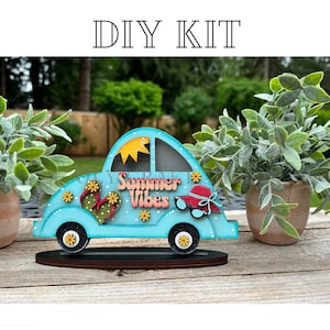 DIY Interchangeable Car Summer Vibes Add-on / Interchangeable Car / DIY Wood Kit / Mantle Decor / Home Decor