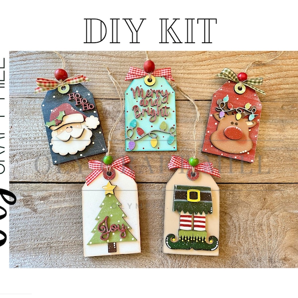DIY Christmas Gift Ornament Tags & Gift Card Holders / Christmas Tiered Tray / Wood Decor / Christmas DIY