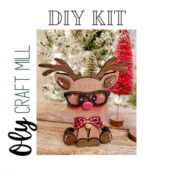 DIY Nerdy Reindeer Shelf Sitter / Reindeer Decor / Mantle Decor / Home Decor / Christmas DIY