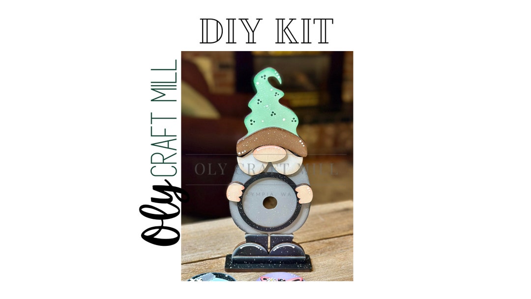 DIY Interchangeable Standing Gnome Jar Lid Sign Frame / 3" Round Insert ...