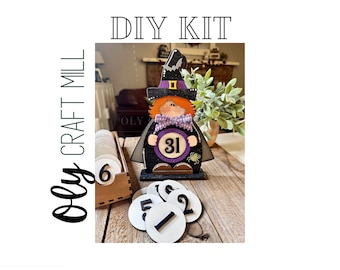 DIY Standing Witch Countdown / Halloween Witch / Mantle Decor / Home Decor / Halloween Countdown