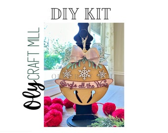 DIY Mistletoe Jingle All the Way 10.5" Door Hanger / Wreath Add on / DIY Wood Blank / Unfinished Wood Kit / Door Hanger